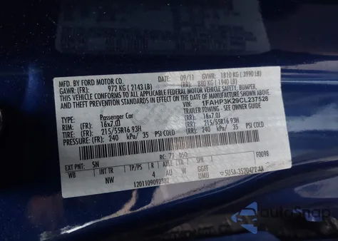 2012 Ford Focus Se from USA, damaged, VIN 1FAHP3K29CL237528